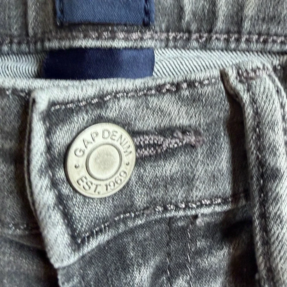 Gap Denim Boys Size‎ 8 Regular Stretch Slim Kids Gray Acid Wash Jeans Pants